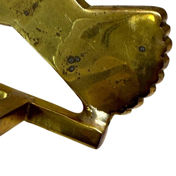 Christmas Stocking Holder Holiday Dove Heavy Solid Brass Christmas Mantle Decor - Picture 9 of 9